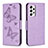 Funda de Cuero Cartera con Soporte Mariposa Carcasa B01F para Samsung Galaxy A53 5G Purpura Claro