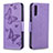 Funda de Cuero Cartera con Soporte Mariposa Carcasa B01F para Samsung Galaxy A70 Purpura Claro