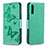 Funda de Cuero Cartera con Soporte Mariposa Carcasa B01F para Samsung Galaxy A70 Verde