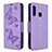 Funda de Cuero Cartera con Soporte Mariposa Carcasa B01F para Samsung Galaxy A70E Purpura Claro