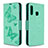 Funda de Cuero Cartera con Soporte Mariposa Carcasa B01F para Samsung Galaxy A70E Verde