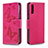 Funda de Cuero Cartera con Soporte Mariposa Carcasa B01F para Samsung Galaxy A70S Rosa Roja