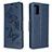 Funda de Cuero Cartera con Soporte Mariposa Carcasa B01F para Samsung Galaxy A71 4G A715 Azul