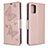 Funda de Cuero Cartera con Soporte Mariposa Carcasa B01F para Samsung Galaxy A71 4G A715 Oro Rosa