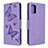 Funda de Cuero Cartera con Soporte Mariposa Carcasa B01F para Samsung Galaxy A71 4G A715 Purpura Claro