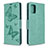 Funda de Cuero Cartera con Soporte Mariposa Carcasa B01F para Samsung Galaxy A71 4G A715 Verde