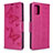 Funda de Cuero Cartera con Soporte Mariposa Carcasa B01F para Samsung Galaxy A71 5G Rosa Roja