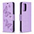 Funda de Cuero Cartera con Soporte Mariposa Carcasa B01F para Samsung Galaxy A72 4G Purpura Claro