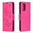 Funda de Cuero Cartera con Soporte Mariposa Carcasa B01F para Samsung Galaxy A72 5G Rosa Roja
