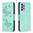 Funda de Cuero Cartera con Soporte Mariposa Carcasa B01F para Samsung Galaxy A73 5G Verde