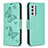 Funda de Cuero Cartera con Soporte Mariposa Carcasa B01F para Samsung Galaxy F54 5G Verde