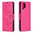 Funda de Cuero Cartera con Soporte Mariposa Carcasa B01F para Samsung Galaxy M12 Rosa Roja