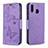 Funda de Cuero Cartera con Soporte Mariposa Carcasa B01F para Samsung Galaxy M20 Purpura Claro