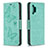 Funda de Cuero Cartera con Soporte Mariposa Carcasa B01F para Samsung Galaxy M32 5G Verde