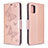 Funda de Cuero Cartera con Soporte Mariposa Carcasa B01F para Samsung Galaxy M40S Oro Rosa