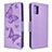 Funda de Cuero Cartera con Soporte Mariposa Carcasa B01F para Samsung Galaxy M40S Purpura Claro