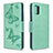 Funda de Cuero Cartera con Soporte Mariposa Carcasa B01F para Samsung Galaxy M40S Verde