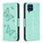 Funda de Cuero Cartera con Soporte Mariposa Carcasa B01F para Samsung Galaxy M53 5G Verde