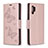 Funda de Cuero Cartera con Soporte Mariposa Carcasa B01F para Samsung Galaxy Note 10 Plus 5G Oro Rosa