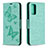 Funda de Cuero Cartera con Soporte Mariposa Carcasa B01F para Samsung Galaxy Note 20 5G Verde