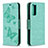 Funda de Cuero Cartera con Soporte Mariposa Carcasa B01F para Samsung Galaxy S20 FE (2022) 5G Verde