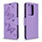 Funda de Cuero Cartera con Soporte Mariposa Carcasa B01F para Samsung Galaxy S20 Plus Purpura Claro