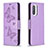 Funda de Cuero Cartera con Soporte Mariposa Carcasa B01F para Xiaomi Mi 11i 5G Purpura Claro