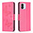 Funda de Cuero Cartera con Soporte Mariposa Carcasa B01F para Xiaomi Poco C50 Rosa Roja