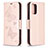 Funda de Cuero Cartera con Soporte Mariposa Carcasa B01F para Xiaomi Poco M5S Oro Rosa