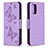 Funda de Cuero Cartera con Soporte Mariposa Carcasa B01F para Xiaomi Poco M5S Purpura Claro