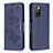 Funda de Cuero Cartera con Soporte Mariposa Carcasa B01F para Xiaomi Redmi 10 4G Azul