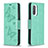 Funda de Cuero Cartera con Soporte Mariposa Carcasa B01F para Xiaomi Redmi K40 Pro 5G Verde