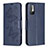 Funda de Cuero Cartera con Soporte Mariposa Carcasa B01F para Xiaomi Redmi Note 10 5G Azul