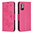 Funda de Cuero Cartera con Soporte Mariposa Carcasa B01F para Xiaomi Redmi Note 10 5G Rosa Roja