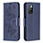 Funda de Cuero Cartera con Soporte Mariposa Carcasa B01F para Xiaomi Redmi Note 11 4G (2021) Azul