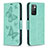 Funda de Cuero Cartera con Soporte Mariposa Carcasa B01F para Xiaomi Redmi Note 11 4G (2021) Verde