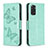 Funda de Cuero Cartera con Soporte Mariposa Carcasa B01F para Xiaomi Redmi Note 11 4G (2022) Verde