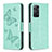 Funda de Cuero Cartera con Soporte Mariposa Carcasa B01F para Xiaomi Redmi Note 11 Pro 4G Verde