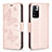 Funda de Cuero Cartera con Soporte Mariposa Carcasa B01F para Xiaomi Redmi Note 11 Pro+ Plus 5G Oro Rosa