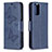 Funda de Cuero Cartera con Soporte Mariposa Carcasa B01F para Xiaomi Redmi Note 11 SE India 4G Azul