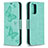 Funda de Cuero Cartera con Soporte Mariposa Carcasa B01F para Xiaomi Redmi Note 11 SE India 4G Verde