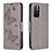 Funda de Cuero Cartera con Soporte Mariposa Carcasa B01F para Xiaomi Redmi Note 11S 5G Gris