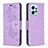 Funda de Cuero Cartera con Soporte Mariposa Carcasa B01F para Xiaomi Redmi Note 12 4G Purpura Claro