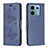 Funda de Cuero Cartera con Soporte Mariposa Carcasa B01F para Xiaomi Redmi Note 13 Pro 5G Azul