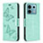 Funda de Cuero Cartera con Soporte Mariposa Carcasa B01F para Xiaomi Redmi Note 13 Pro 5G Verde