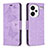 Funda de Cuero Cartera con Soporte Mariposa Carcasa B01F para Xiaomi Redmi Note 13 Pro+ Plus 5G Purpura Claro