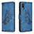 Funda de Cuero Cartera con Soporte Mariposa Carcasa B02F para Samsung Galaxy A02 Azul