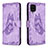 Funda de Cuero Cartera con Soporte Mariposa Carcasa B02F para Samsung Galaxy A12 5G Purpura Claro