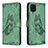 Funda de Cuero Cartera con Soporte Mariposa Carcasa B02F para Samsung Galaxy A12 5G Verde