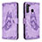 Funda de Cuero Cartera con Soporte Mariposa Carcasa B02F para Samsung Galaxy A21 Purpura Claro